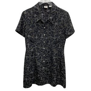 County Seat Jeanswear Floral Short Sleeve Mini Shirtdress Size Large